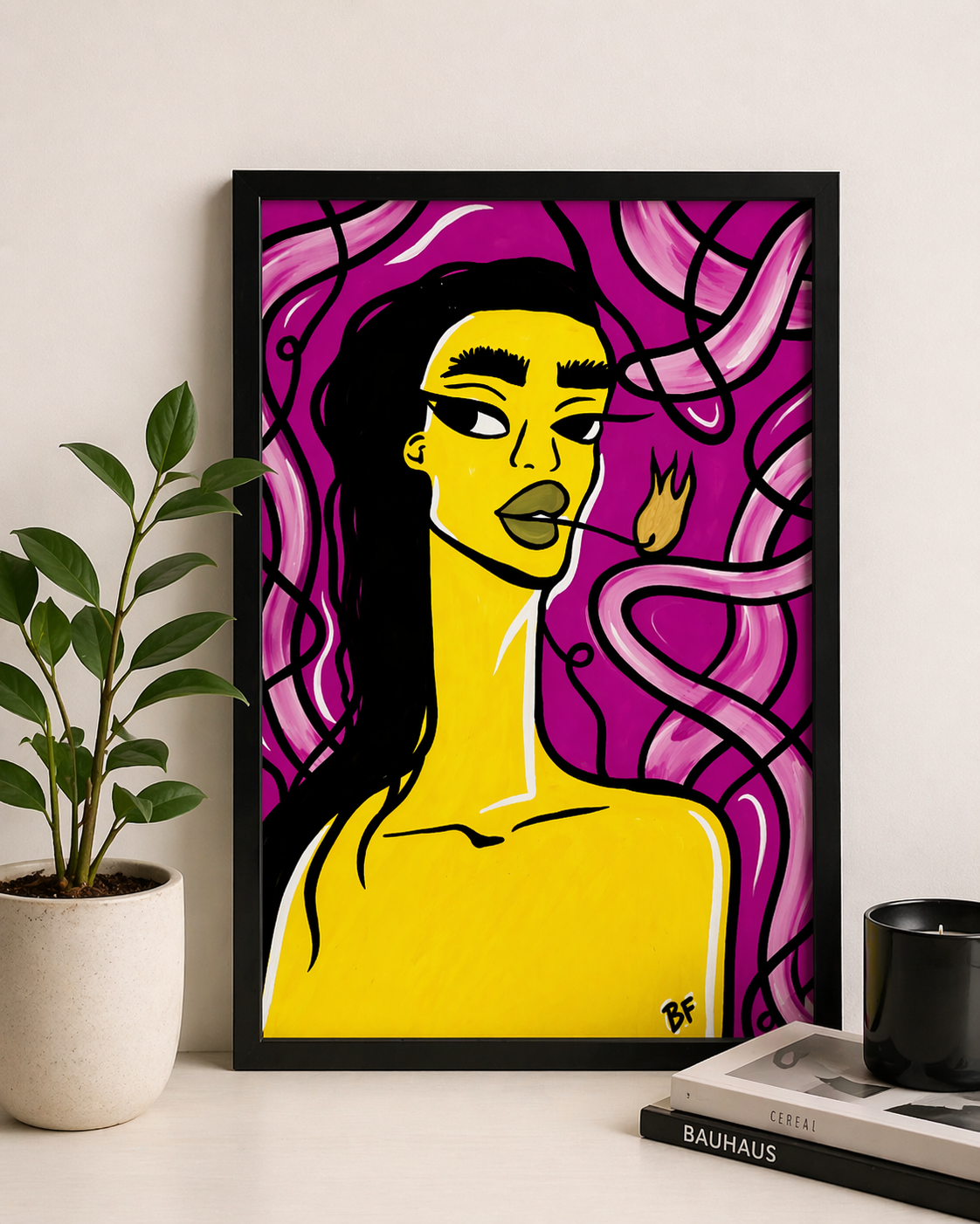 Lámina Imprimible Premium "Musa Fuego" | Arte Moderno Digital | Poster Descargable