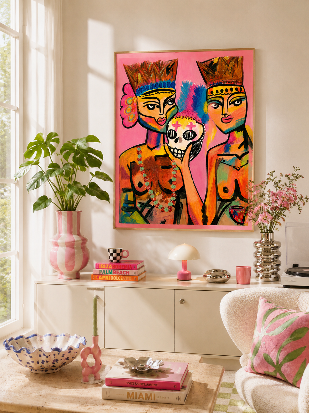 Reinas del Caos — Lámina Digital Artística Premium | Arte Pop Expresionista Descargable