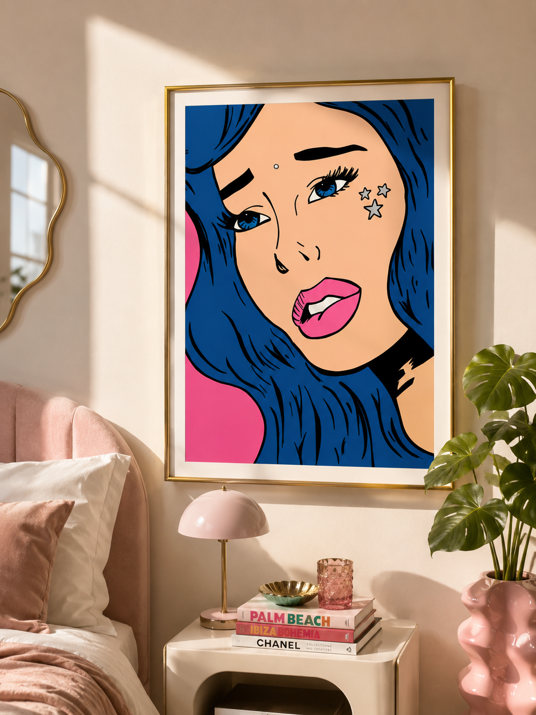 Blue Muse — Lámina Digital Pop Art Moderna | Arte Estético Descargable para Decoración
