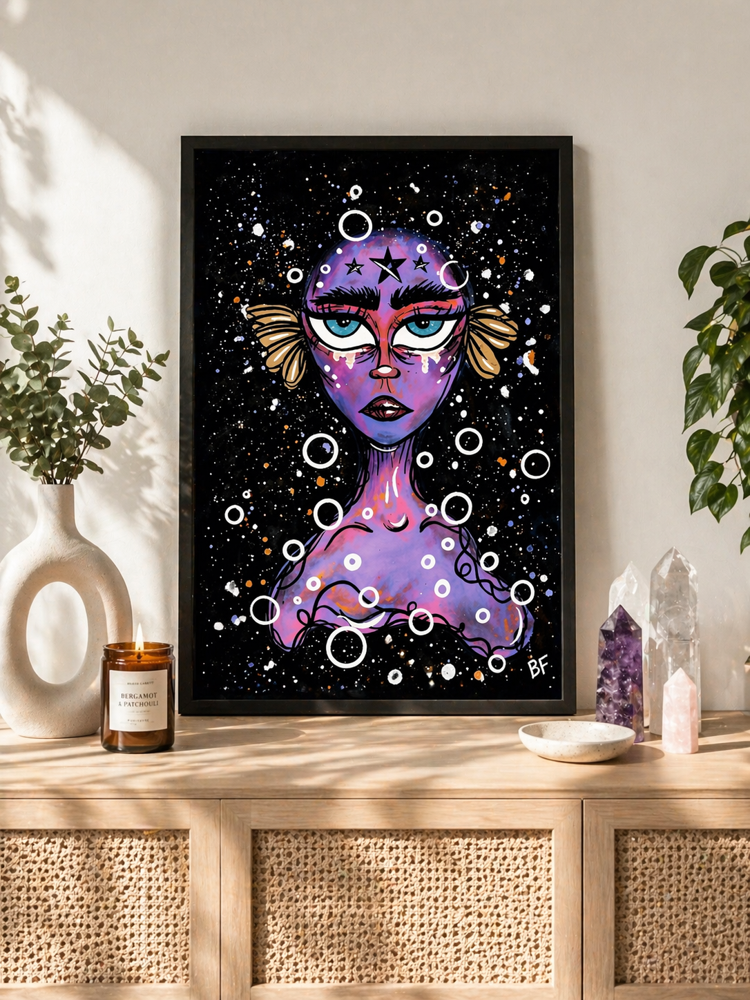 Alien Goddess – Lámina Digital Abstracta | Arte Cósmico Surrealista Descargable