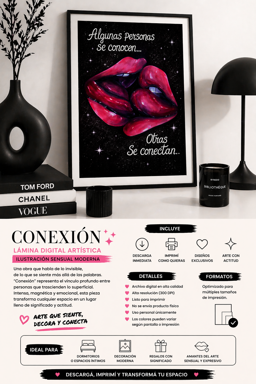 Conexión – Lámina Digital Artística | Ilustración Sensual Moderna Descargable