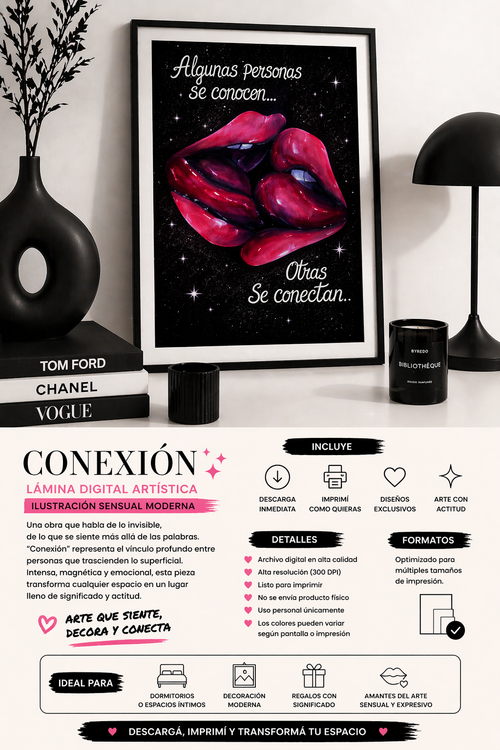 Conexión – Lámina Digital Artística | Ilustración Sensual Moderna Descargable
